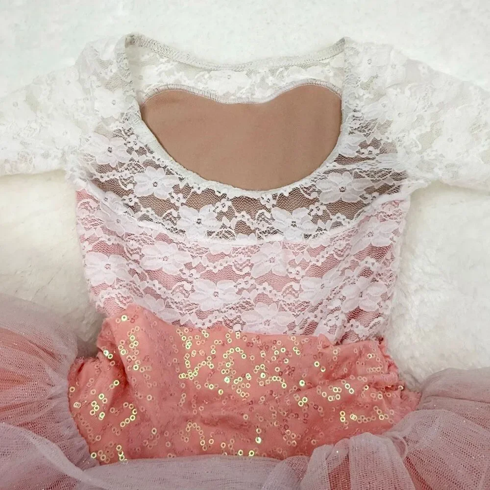 Weissman Lace Sequin Lace Glitter Tulle Dress Style 9804 - US Size SC (Child Sma